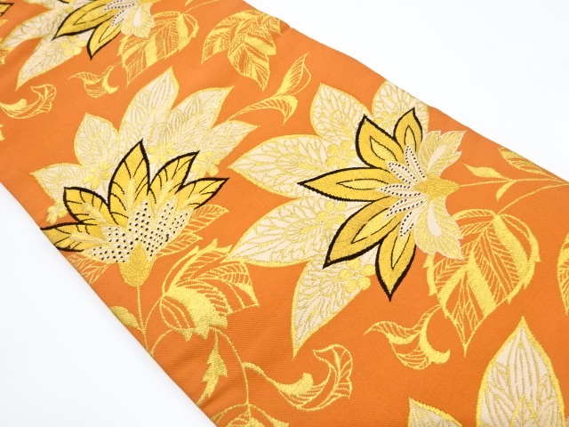 アンティーク　花更紗模様織り出し名古屋帯(着用可)